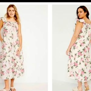 Old Navy white dress with pink florals